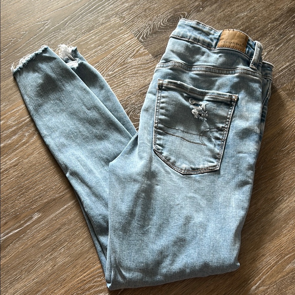 American Eagle Outfitters Blue Ankle Cropped Jeans